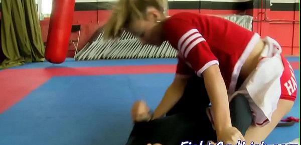  Schoolgirl asstoying spandex babe after fight